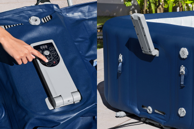 Bestway LAY-Z-SPA Energiespar-Whirlpool Hawaii AirJet mit App-Steuerung, für 6 Personen, 180 x 180 x 71 cm, Kobaltblau