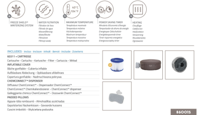 Bestway LAY-Z-SPA Energiespar-Whirlpool Dominica HydroJet mit App-Steuerung, für 6 Personen Durchm. 196 x 71 cm, Urbanbraun