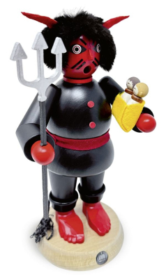 Müller-Kleinkunst aus dem Erzgebirge seit 1899 - Räuchermann, Krampus, 13x23cm