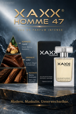XAXX Eau de Parfum Intense FOURTY SEVEN Herren, vegan, tierversuchsfrei, 75 ml