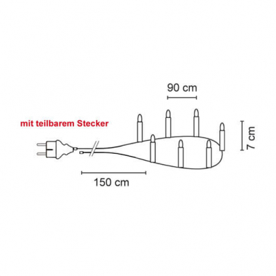 Rotpfeil LED-Weihnachtskette 30 x E10/3V/0,1W - Länge 26 Meter mit teilbarem Stecker