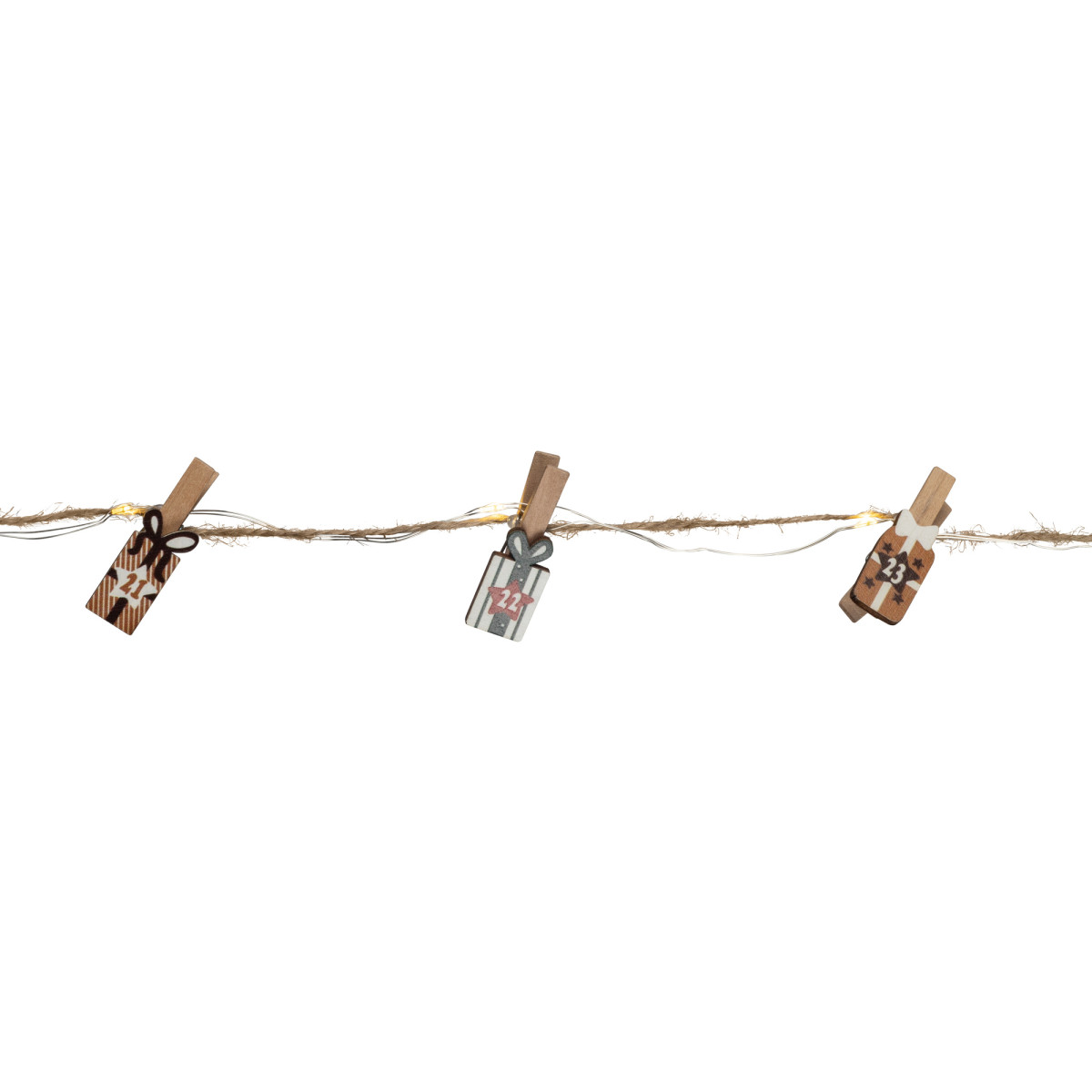 Star Trading Adventskalender CLIPPY ADVENT, 24 warmweiße LEDs