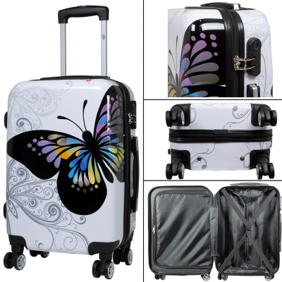 monopol Kofferset 3 tlg. Trolleyset Reisekoffer Hartschale Butterfly