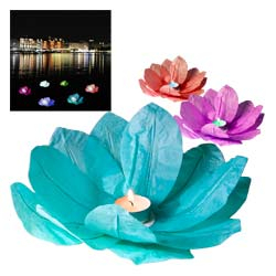 Wasserlaterne Lotusblume mit Teelicht Schwimmlaterne 3 Stück
