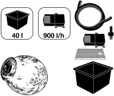 Ubbink TARANTO - Drei Granitsäulen - 90l