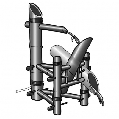 Ubbink BAMBOO - Bambus-Wasserschaukel - H66 x 39 x 30 cm
