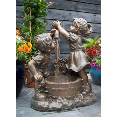Ubbink MEMPHIS - Polyresin, Rustikale Dekoration Kinder am Brunnen