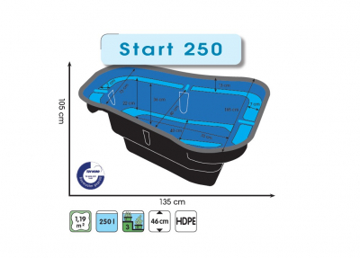 Ubbink Start 250 Fertigteich, HDPE, 250 l