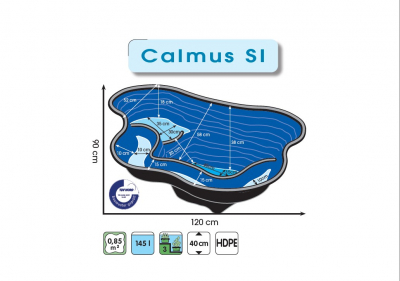 Ubbink Calmus S I Fertigteich, HDPE, Fassungsvermögen 145 l