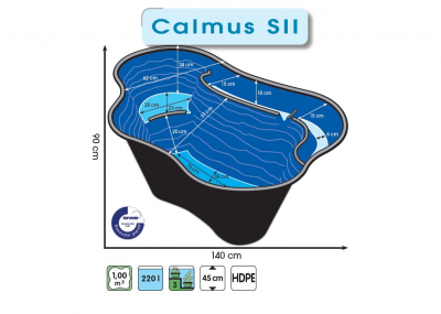 Ubbink Calmus S II Fertigteich - Fertigteich HDPE, Fassungsvermögen 220 l