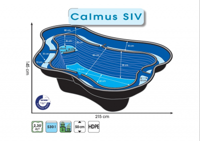 Ubbink Calmus S IV Fertigteich HDPE, 530 Liter