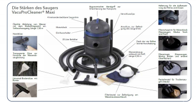 Ubbink VacuProCleaner Maxi - multifunktionaler Sauger 1250/1400 w