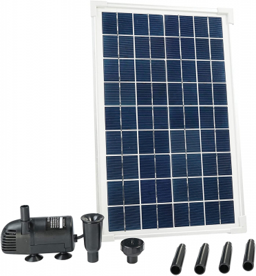 Ubbink SOLARMAX 600 - Springbrunnenpumpe -Solarpaneel, Batterie ohne Akkuspeicher, Qmax(l/h) 610, 10W, Hmax(m) 1,70 - Vulkan und Wasserglocke