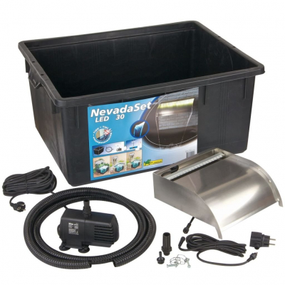Ubbink Nevada 30 cm LED Set - Pumpe 2300 l/h, Becken 150l, Schlauch 2m - für eine Einbauhöhe von max. 75 cm                