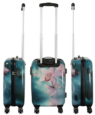monopol Kofferset 3 tlg. Trolleyset Reisekoffer Hartschale Orchidee