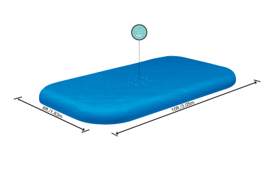 Bestway PE Abdeckplane passend für 305 x 183 cm Family Pools, blau, eckig