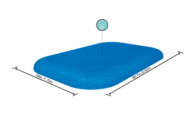 Bestway PE-Abdeckplane passend für 262 x 175 cm Family Pools, blau, eckig