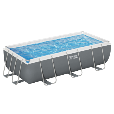 Bestway Steel Pro MAX™ Frame Pool Set mit Filterpumpe 404 x 201 x 100 cm, grau, eckig
