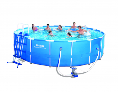 Bestway 56462 Frame Pool Steel Pro Set mit Filterpumpe + Zubehör  549 x 122 cm