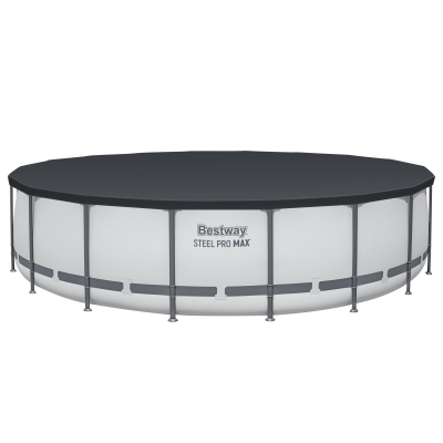 Bestway Steel Pro MAX™ Frame Pool Komplett Set mit Filterpumpe Ø 549 x 122 cm, lichtgrau, rund