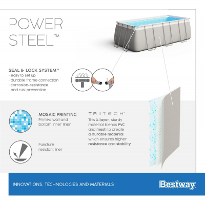 Bestway 56465 Frame Pool Power Steel Set 549 x 274 x 122 cm
