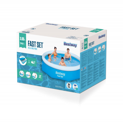 Bestway Fast Set Pool Set mit Filterpumpe 305 x 76 cm