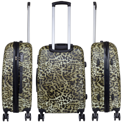 Kofferset 3 tlg. Trolleyset Reisekoffer ABS - Hartschale LEOPARD