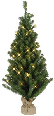 STAR Trading LED-Tannenbaum m. Jute-Sack 90cm ww/grün innen