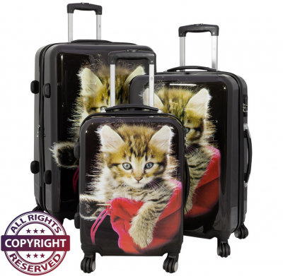Kofferset 3tlg Reisekoffer Polycarbonat Hartschale KATZE II