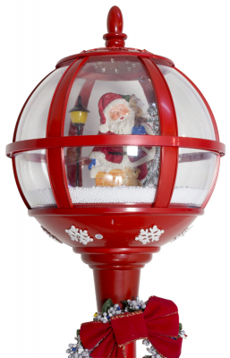 Christmas Paradise Schneiende LED Stand-Laterne 175 cm, Santa rot