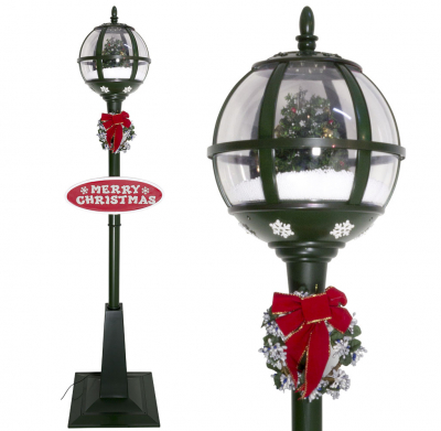 Christmas Paradise Schneiende LED Stand-Laterne 175 cm, grün, mit Baum