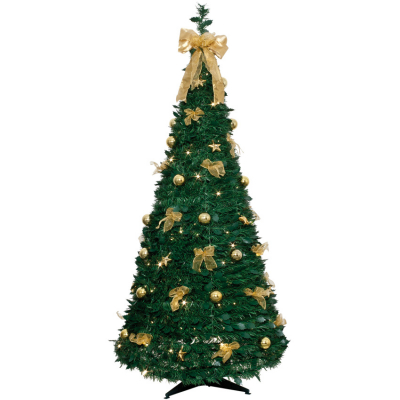Star Trading Tannenbaum, 80 warmweiße LEDs, mit goldener Deko, H 190 cm