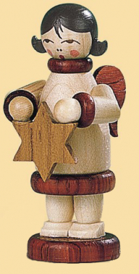 Pyramide Geschenkeengel Spitzbogen Spanbaum 1-Stöckig, Natur, 22x15x28cm