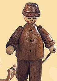 Pyramide Erzgebirgsfiguren Spitzbogen Spanbaum 1-Stöckig, Natur, 25x15x30cm