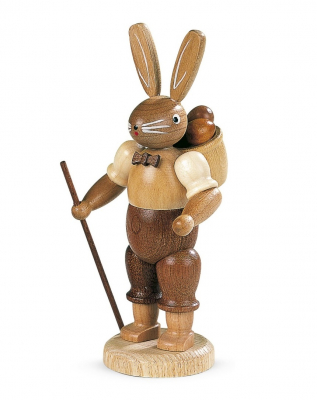 Müller-Kleinkunst aus dem Erzgebirge - Hasenmann natur, klein, 11 cm