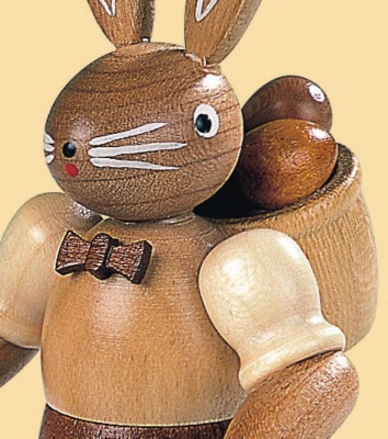 Müller-Kleinkunst aus dem Erzgebirge - Hasenmann natur, klein, 11 cm