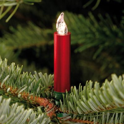 Krinner kabellose Kerzen, LUMIX SUPERLIGHT MINI, superhelle warmweiße LEDs, Erweiterungs-Set, 6 Stück, rot