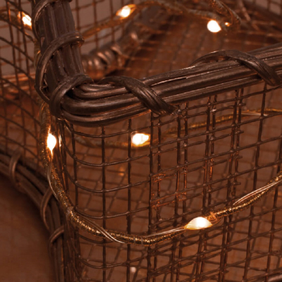 LED-Minilichterkette, Kupfer, 20 warmweiße LEDs, L 1 m