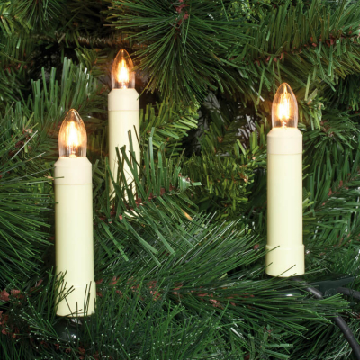 Rotpfeil Weihnachtsbaumkette, klar/weiß, 30 x E10/3W, mit teilbarem Stecker, 26 Meter