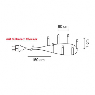 Rotpfleil Weihnachtsbaumkette 30-fl.