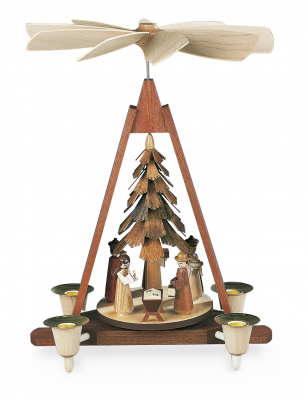 Pyramide Christi Geburt 1-Stöckig, Natur, 21x14x29cm