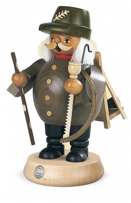 Räuchermann, Mittelgross Waldarbeiter, Grau, 10x18cm