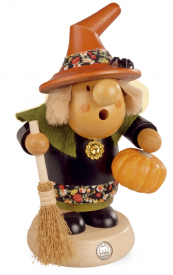 Räuchermann, Müllerchen Halloween Hexe Mit Kürbis, 11x19cm