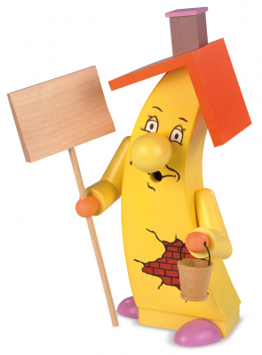 Moderne Räucherfigur Haus Mit Schaufel, 11x10x25cm