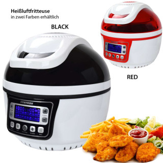 Syntrox Turbo-Heißluftfritteuse Heißluftgarer Airfryer Küchenmaschine mit LED-Display "rot"