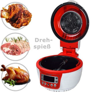 Syntrox Turbo-Heißluftfritteuse Heißluftgarer Airfryer Küchenmaschine mit LED-Display "rot"