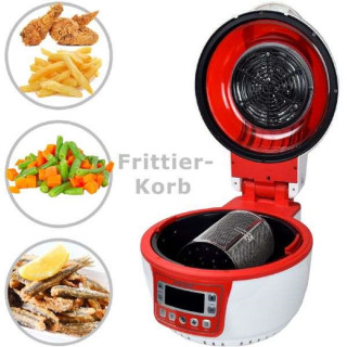 Syntrox Turbo-Heißluftfritteuse Heißluftgarer Airfryer Küchenmaschine mit LED-Display "rot"