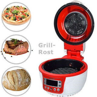 Syntrox Turbo-Heißluftfritteuse Heißluftgarer Airfryer Küchenmaschine mit LED-Display "rot"