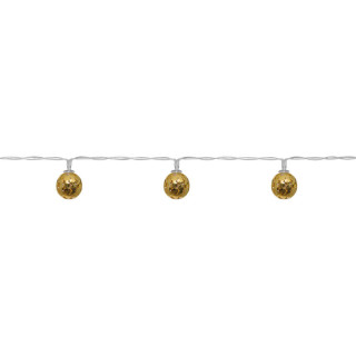 LED-Minilichterkette Metallkugel gold