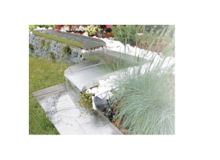 Ubbink Wolga 90°, Bachlauf - Ecke links, Inox 304 - H 4 x 48 x 48 cm
